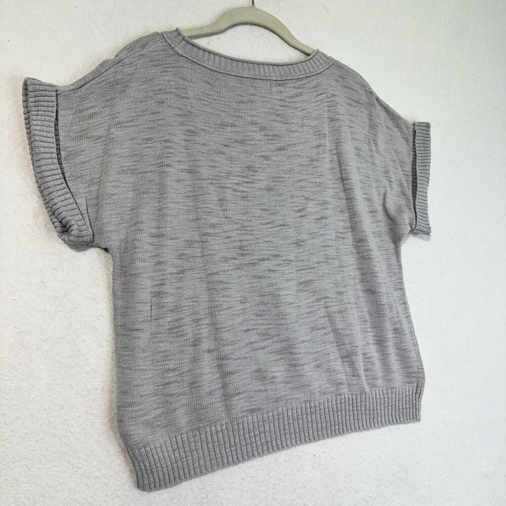 Mossimo Pink Glasses Kitty Cat Grey Short Sleeve Cotton Knit Sweater Shirt Med - Picture 4 of 7